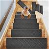 Weigudoc Tappetini per Scale Antiscivolo 76x20cm, Tappetini di Sicurezza Autoadesivo, 15 pezzi Pavimento Staircase tappeti per Bambini Anziani e Animali Domestici, grigio (Stile 2)
