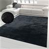 Teppich-Traum Tappeto camera da letto ingresso bagno antiscivolo morbido con un look semplice in nero 120 x 160 cm