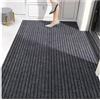 Bubmari Zerbino Ingresso Esterno Antiscivolo E Assorbente, Tappeto Entrata Interno Sottile 6mm In Gomma, Zerbini Casa Lavabile Resistente Per Porta Balcone E Garage, Tagliabile(120 x 150 cm)