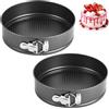 EUBSWA Stampo a cerniera 14 cm rotondo, set da 2 pezzi, piccola teglia da forno con rivestimento antiaderente per stampo, teglie, tortiera, teglie da forno, stampo per quiche, stampo per torta, stampi