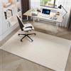 Highdi Grande Tappeto Sedia Ufficio, Semplice Astratto Antiscivolo Tappeto per Sedia con Ruote Antigraffio Tappetino Protettivo del Pavimento per Parquet e Pavimenti (Crema,120x120cm)