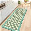 Highdi Tappeto Cucina Stile Retrò Americano,Antiscivolo Tappeto Passatoia Cucina, Tappeto Cucina in Diatomite,Tappeti Runner Tappeto Corridoio per Ingresso Soggiorno Bagno (Verde,50x160cm)