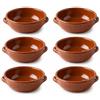 CHIANESE Set 6 Tegamini in Terracotta Ø15 cm, Tegami in Coccio da Forno Monoporzione per Uova, Gnocchi, Zuppe, Pasta al Forno e Antipasti Caldi