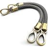 3dancraftit Coppia di manici in pelle intrecciata in microfibra, 30,5 cm, con ganci a moschettone in metallo, manici di ricambio per borsa all'uncinetto/borsa fai da te, colore grigio, T48N