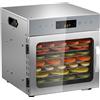 VELPAX Essiccatore Alimentare Acciaio Inox, 8 Vassoi Con Display LCD, 24 ore Timer, 30-90°C Temperatura Regolabile,500W Essiccatore di Frutta e Verdura, Vassoi Lavabili in Lavastoviglie (8 lastre)
