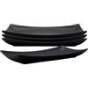 Spetebo Ciotole da portata in ceramica fine nera opaca, 29 x 15 cm, set da 4 pezzi, antipasti e piatti da portata per sushi, rettangolari, piatti da antipasto, piatti da portata per alimenti