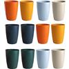 LATERN 12 Pezzi Bicchieri di Plastica Riutilizzabili, 360ml Bicchiere Infrangibile Bicchieri D'Acqua Durevoli per Bambini Tazze Lavabili in Lavastoviglie per Cucina Feste All'Aperto Picnic (6 Colori)