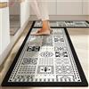 Highdi Pastorale Moderna Tappeto Cucina Antiscivolo Lavabile Tappeto Passatoia Cucina Tappeto da Cucina Lungo Tappeti Runner Tappeto Corridoio per Ingresso Soggiorno Bagno (50x160cm,Nero)