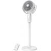 XOQUAI Ventilatore a piantana silenzioso, senza fili, con telecomando, altezza regolabile da 32 a 82 cm e 5 velocità regolabili, oscillazione orizzontale di 90° e inclinazione verticale di 180°