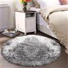 YIHAIC Faux tappetto di pelle di pecora tappeto, imitazione lana, adatto per tappeto per soggiorno, lunga pelliccia morbida, soffice, tappetino per il letto. (Grigio, 60 x 60 cm)