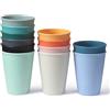 Punxasl Set di 12 bicchieri in plastica riutilizzabili - caffè, latte, tè, barbecue, tazze da 0,35 l, infrangibili, per feste (12 colori)
