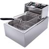 OMGGYER Friggitrice elettrica con grasso 2500 W 6 L friggitrice commerciale in acciaio inox zone fredde friggitrice professionale gastro con olio per ristoranti, caffetterie, sale da spuntino, 60-200 °C