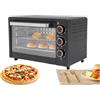 Armanyya Mini forno da 22 l, piccolo forno con convezione, timer da 60 minuti, temperature da 120 °C a 250 °C, lavabile in lavastoviglie, per grigliare e cuocere al forno, 1000 W, 42 x 25 x 37 cm (nero)