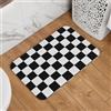 Mexpekil Zerbino a scacchi nero e bianco, 40 x 60 cm, antiscivolo, lavabile, tappetino assorbente da cucina, tappetino per interni ed esterni