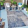 Carpeto Rugs Tappeto Astatto da Esterno Terrazzo Moderno a Pelo Corto - Tappeto per Esterno Grande - Tappeti da Esterno - Blu Grigio 1-140 x 200 cm