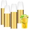 Viapriod 50 PCS Bicchieri Di Plastica Con Rivestimento lucido metallizzato,280 ml | Riutilizzabili, Eleganti Bicchieri Da Vino Per Champagne e Birra, Martini, Soda Dessert,Cocktail,bicchieri cocktail
