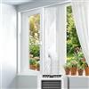 Qoosea Guarnizione Finestra Condizionatore, 400cm Guarnizione Universale per Condizionatore Portatile Kit Finestra con Doppia Zip, Window Seal per Asciugatrice (Facile da Installare)