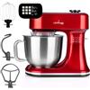 LEHMANN Impastatrice Planetaria Multifunzione con Display, Funzione di Fermentazione e Riscaldamento, Bilancia Integrata, 12 Velocità, Timer, con Ciotola 5 L, Frusta, Gancio Impastare, Mescolatore