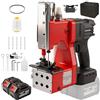 INCENDIOS Macchina da Cucire Portatile Elettrica Senza Fili per Sacchi, Motore Brushless 280W con 2 Batterie 4.0Ah, Cucitrice Professionale per Sacchi 0,2-10 mm, Chiuditrice per Sacchi PP, Carta Kraft e Pelle