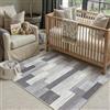 PureCozy Tappeto Salotto 120x170cm Grigio Moderno Tappeti Lavabile in Lavatrice Antiscivolo Grande Carpet Cameretta Scendiletto Camera da Letto Ufficio Pelo Corto Morbido Rug Geometrico Carpets