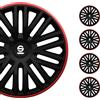 Sparco Spc1585Bkrd Set Copricerchi 4 Pezzi Bergamo 15 Pollici Nero/Rosso