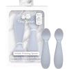 ezpz Tiny Spoons - Confezione da 2 cucchiai, grigio chiaro, 4+ mesi