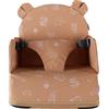 NOUKIE'S - Rialzo caramello Bambino da 9 mesi a 3 anni Sedia per bambini con schienale e cuscino- Leggero, pieghevole e Nomade - Imbracatura, Sicurezza - Impermeabile, sfoderabile e lavabile - Max 13
