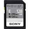 Sony Scheda di memoria digitale SDXC da 128 GB, serie SF-E, UHS-II U3 V60, lettura 270 MB/s, scrittura 120 MB/s, SFE128