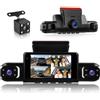 Rimoody 4 Canali 360° Dashcam Auto, 4 Telecamera HD 1080P Anteriore e Posteriore Sinistra Destra, 3 Pollici Schermo IPS Dash Cam con Visione Notturna 8 IR/Loop Video/24H Parcheggio Monitor
