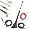 QWORK® Antenna FM da tetto DAB/DAB+ con cavo di prolungamento di 5 metri e adattatore SMB/SMA, antenna per tetti auto, alta potenza di ricezione