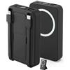 Trongle Power Bank magnetico portatile, capacità 10000 mAh, supporta la ricarica rapida da 15 W, viene fornita con cavi USB-C e Lightning, display a batteria a LED, quattro interfacce, caricabatterie con