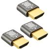 FUERAN Adattatore HDMI fittizio 4K HDR, 4K @ 60Hz, 1440P @ 120/144Hz, 1080P @ 120/144/240Hz, emulatore Edid Virtual Display Adapter, adattatore hdmi Headless (4K60Hz-3P (default1440))