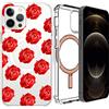 Mixroom - Cover Custodia per Apple iPhone 14 Plus con Cerchio Magnetico Compatibile con l'Alimentatore MagSafe Disegno Rose Rosse 408