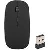 Vikye Mouse Wireless, Mouse Sottile Silenzioso 2.4G con Ricevitore USB, Mouse per Computer Portatili per PC, Tablet, Laptop con Ricevitore USB (BLACK)