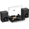 Trynnay Giradischi, Lettore con Contrappeso Regolabile, Bluetooth In/Out, 33/45 RPM, Riproduce Dischi in Vinile da 7/10/12 Pollici, Suono Hi-Fi per gli Appassionati di Musica, Nero