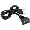 Qiilu Pannello di montaggio USB 3.0 e 3,5 mm per auto barche, installazione a filo, cavo da 103 cm, colore