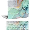 FFBOFFC Custodia Compatibile per MacBook Neo da 13 pollici Modello 2026 (A3404) con chip A18 Pro, Plastica Rigida Protettiva Cover & Tastiera Copertina, Marmo verde dorato