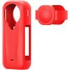 Risveglio Custodia in silicone sottile con copriobiettivo per Insta360 X4 Air, protezione senza aggiungere ingombro (rosso)