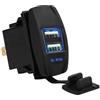 TKSE Caricatore USB, Adattatore di Alimentazione Per Presa Caricabatteria Per Auto con Doppia Porta USB 12-24V 3.1a Impermeabile con LED(Blu)