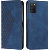 KOUYI Cover per Samsung Galaxy A02s, Custodia Portafoglio,Cover Libro,Pelle Flip/Folio Case con [Funzione di Supporto] [3-Scheda Slot] [Magnetica] Antiurto (Blu)