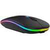 TechnyPop Mouse Wireless Bluetooth 5.4 Ricaricabile, Mouse Silenzioso con LED RGB, DPI Regolabili 800/1200/1600, Ultra Leggero 67g, Connessione USB, per PC Laptop Notebook (Nero)