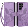 SIENIANLINE Cover per Samsung Galaxy S24 Ultra PU Pelle Custodia Flip Viola | Flip in pelle PU, Chiusura magnetica, Supporto regolabile, Scomparti schede, Protezione totale per Samsung S24 Ultra