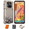 RUGONE Xever 7 Pro Cellulare, 5G con Batteria Sostituibile (2×5550mAh) Telefono 64MP Visione Notturna + Termocamera 24GB+512GB/SD-2TB, Android 15 Rugged Smartphone 6.67 120Hz AMOLED, E-SIM Sand Dune