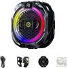 LatoYard Raffreddatore magnetico per telefono da 24 W, con controllo della temperatura Ai e luce RGB dinamica, ventola da gioco a basso rumore, per dispositivi mobili, colore nero