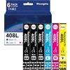 Woungzha 408L Cartucce d'inchiostro compatibili per Epson 408 408L per Epson Workforce Pro WF-C4810DTWF (6 confezioni)