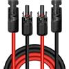 IJIAMY Cavo solare 4 mm²/6 mm², prolunga cavo solare 1/2/3/5 m, cavo di prolunga solare (rosso/nero) (4 mm²1 m)