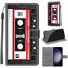 KENHONER Custodia per Samsung Galaxy S24, nastro | Portafoglio Pelle PU, Magnetica, Resistente Agli Urti, Scomparto Carte Credito, Pieghevole, Flip Libro, Motivo