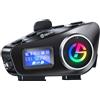 Spovii Kit Bluetooth Moto C1 - Intercom Moto Fino a 500 m, Condivisione Musica, Radio FM, Lettore Micro SD, Batteria 1000 mAh
