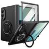 XKchatpt Custodia magnetica pieghevole per Samsung Galaxy Z Fold 8, supporto girevole a 360°, in lega di alluminio, con protezione per cerniera e protezione per lo schermo anteriore, colore nero