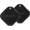 AMOROM Air Tags-2 Pack Tracker Tag Compatibile con iOS e Android, Trova Telefono, Suono Forte, Batteria Sostituibile, per Chiavi, Portafoglio, Zaino